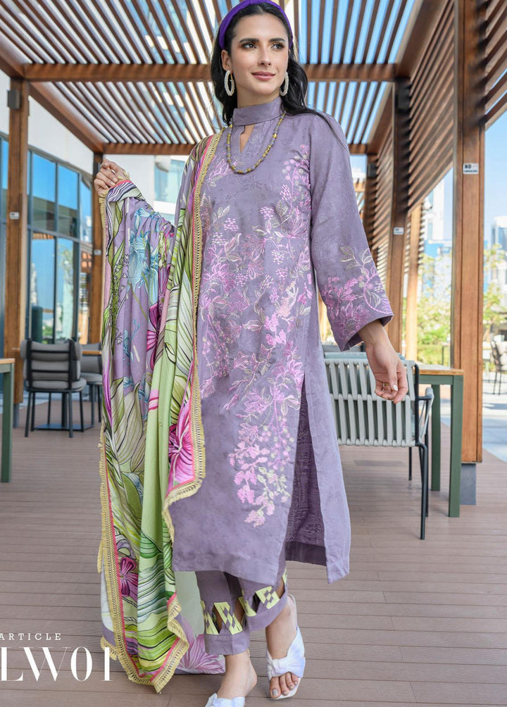 Mystique Embroidered Leather Wool Suits Unstitched 3 Piece MYS21W LW-01 - Winter Collection