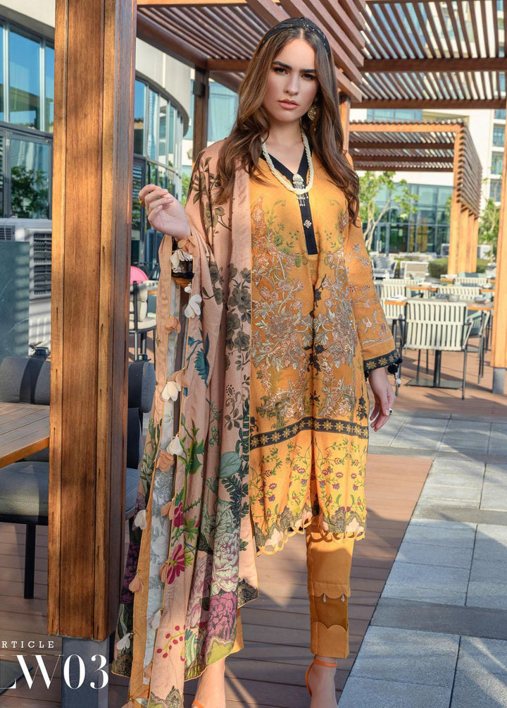 Mystique Embroidered Leather Wool Suits Unstitched 3 Piece MYS21W LW-03 - Winter Collection