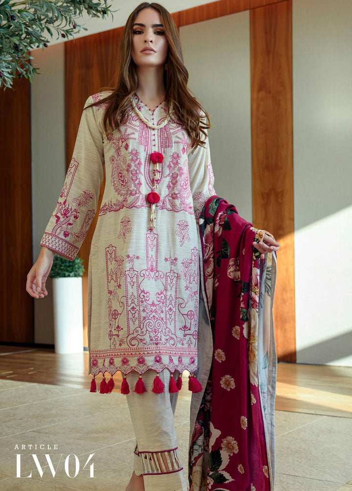 Mystique Embroidered Leather Wool Suits Unstitched 3 Piece MYS21W LW-04 - Winter Collection