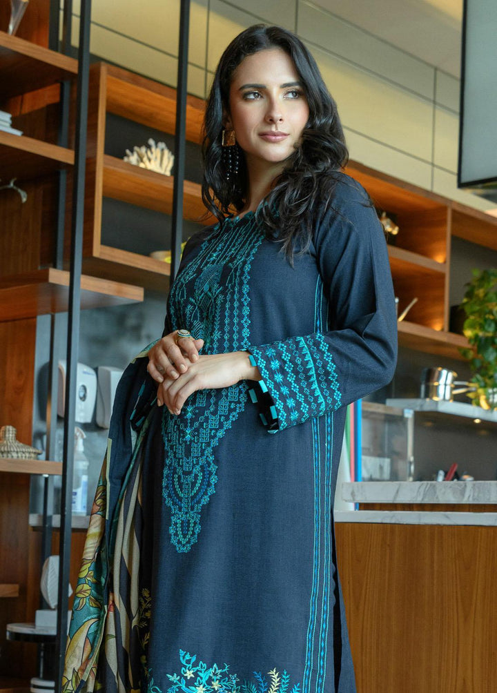 Mystique Embroidered Leather Wool Suits Unstitched 3 Piece MYS21W LW-07 - Winter Collection