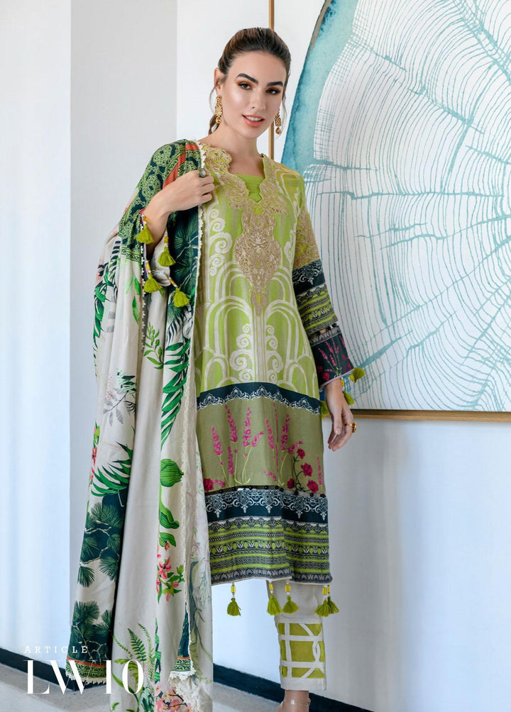 Mystique Embroidered Leather Wool Suits Unstitched 3 Piece MYS21W LW-10 - Winter Collection