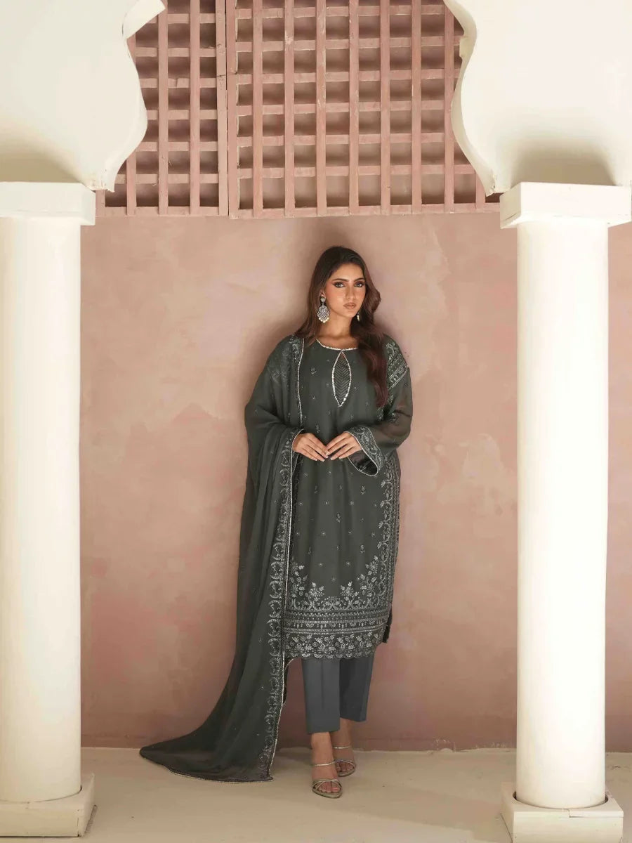 Salitex Unstitched Embroidered Chiffon 3 Piece Suit SUNS8CH505 Festive Collection