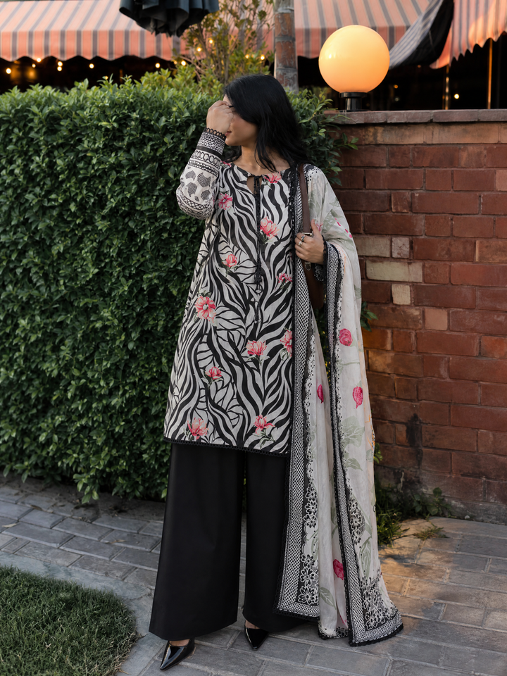 Rania by Nureh Unstitched Printed Lawn 3 Piece Suit NU26ULR NR-08 - Casual Collection
