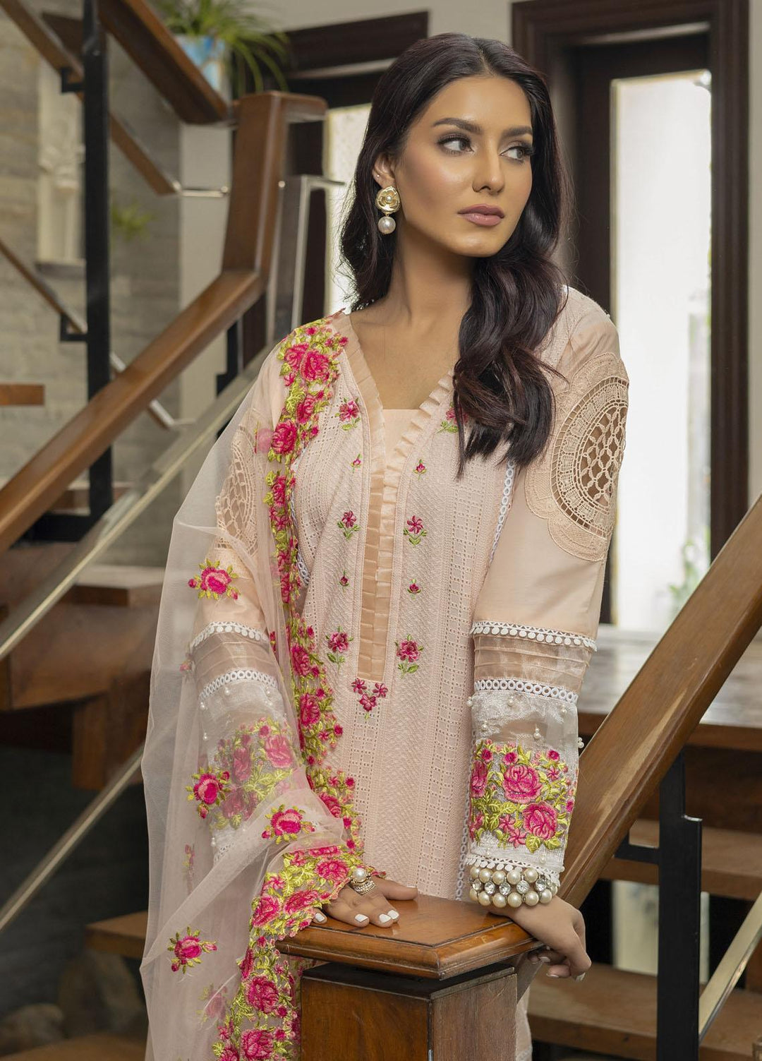Sidra Mumtaz Ready to Wear (RTW)  Schiffli 3 Piece Suit SM-AB220310 ANUBHA