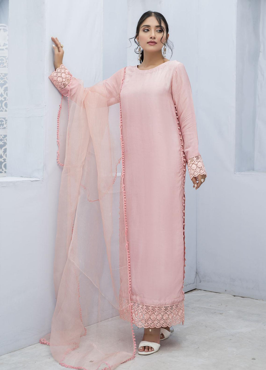 Naayas Luxury Pret  Silk 2 Piece Powdery Pink