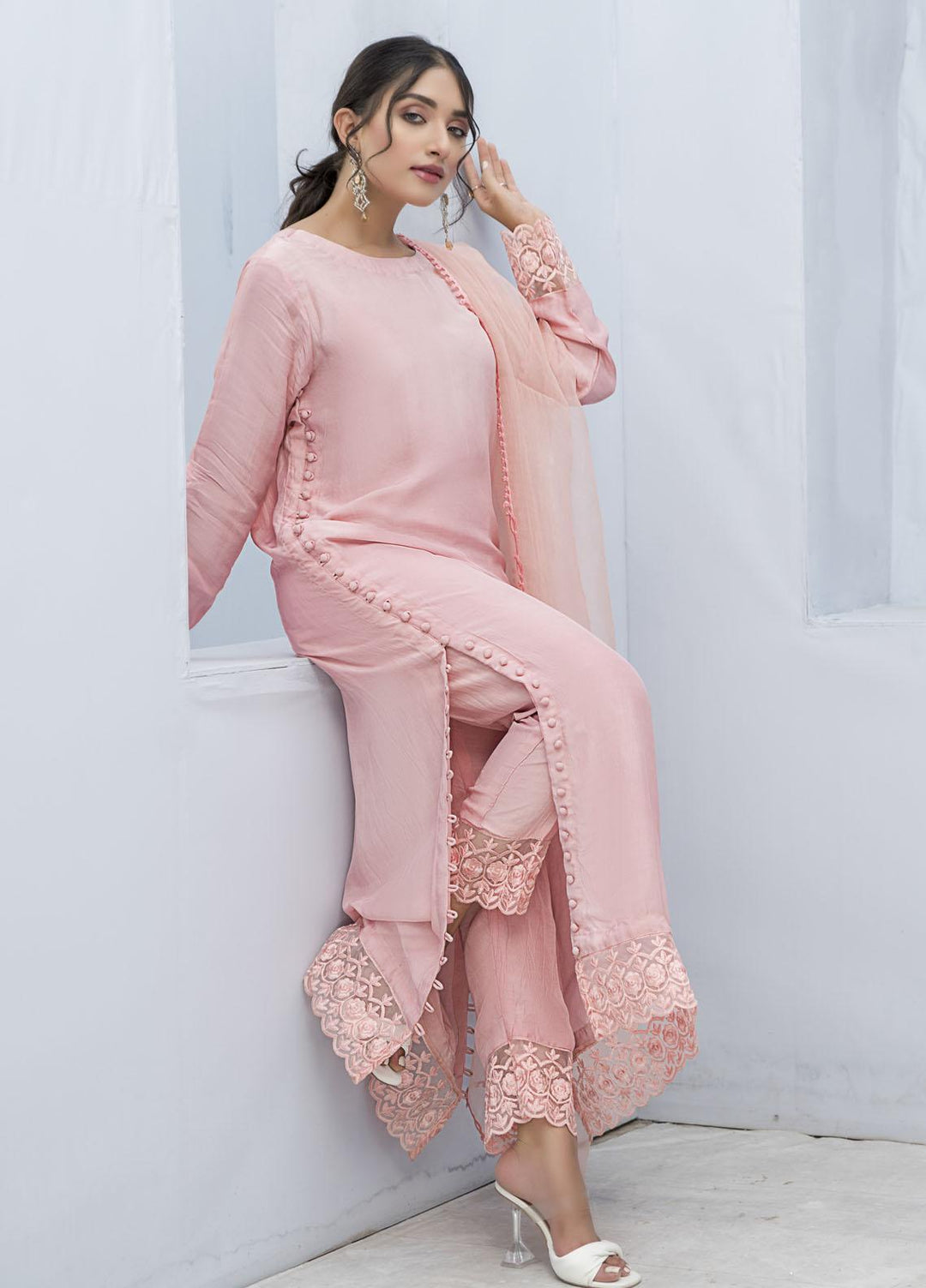 Naayas Luxury Pret  Silk 2 Piece Powdery Pink