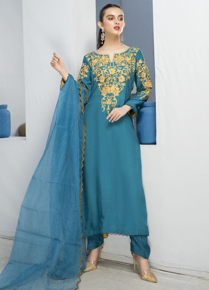 Naayas Luxury Pret  Silk 2 Piece Dusty blue