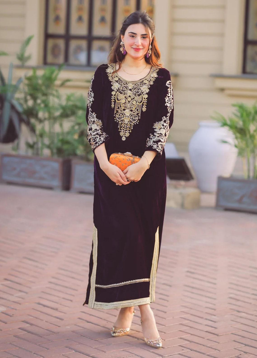 Naayas Pret  Velvet Kaftan NA22ELV SPARKLY PURPLE