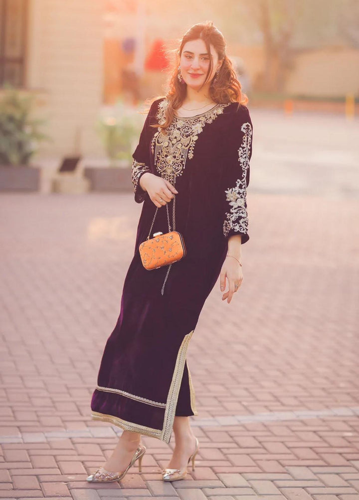 Naayas Pret  Velvet Kaftan NA22ELV SPARKLY PURPLE