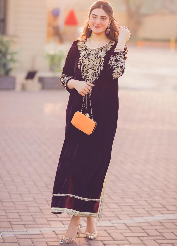 Naayas Pret  Velvet Kaftan NA22ELV SPARKLY PURPLE