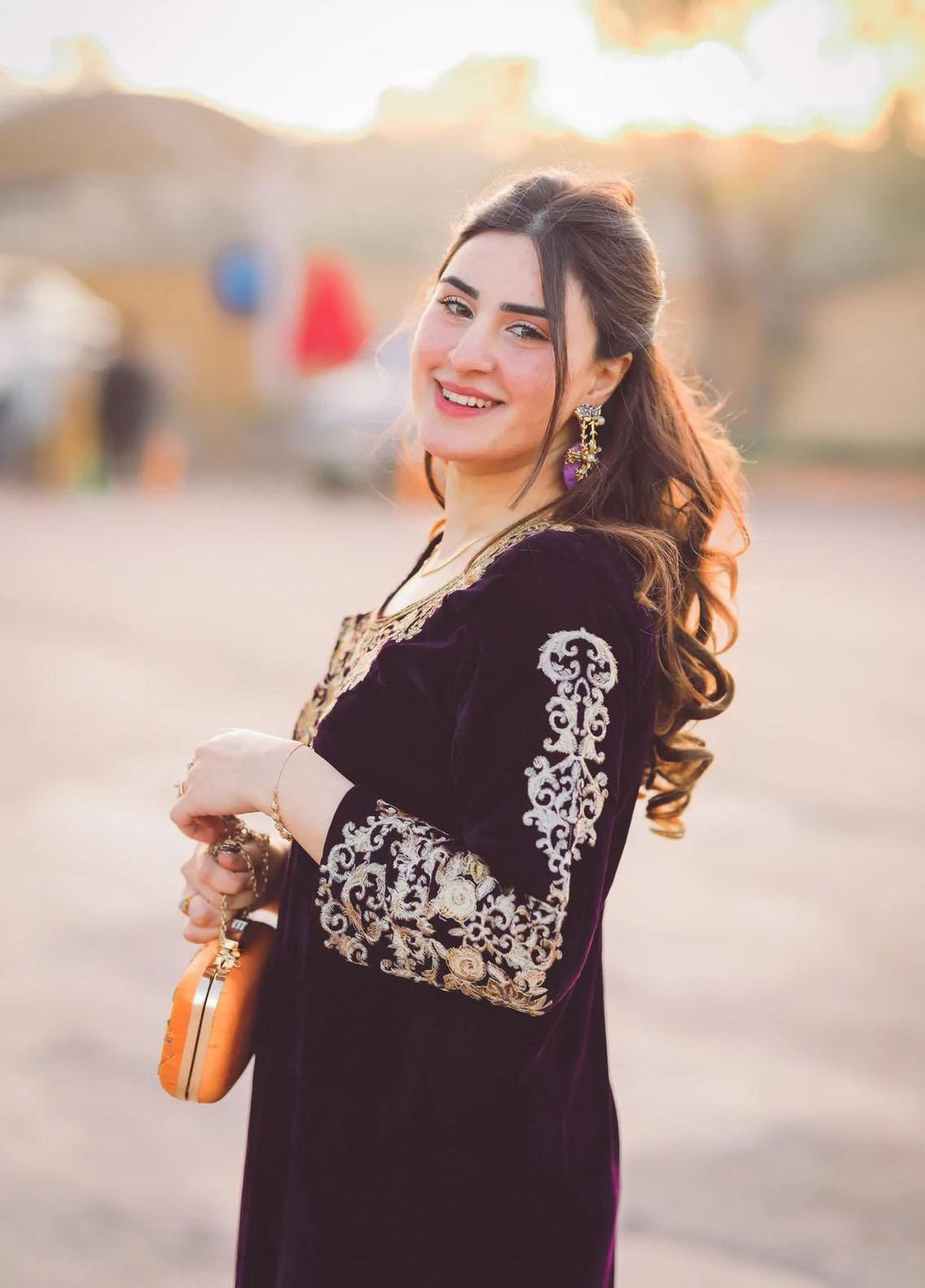 Naayas Pret  Velvet Kaftan NA22ELV SPARKLY PURPLE