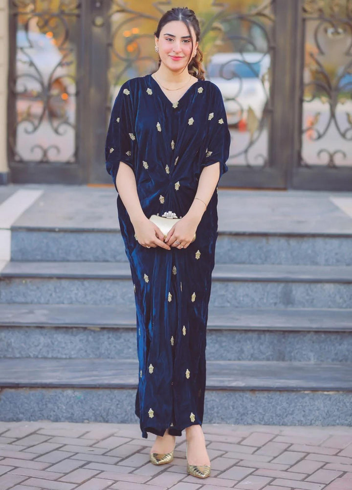 Naayas Pret  Velvet Kaftan NA22ELV TEAL MOOSE