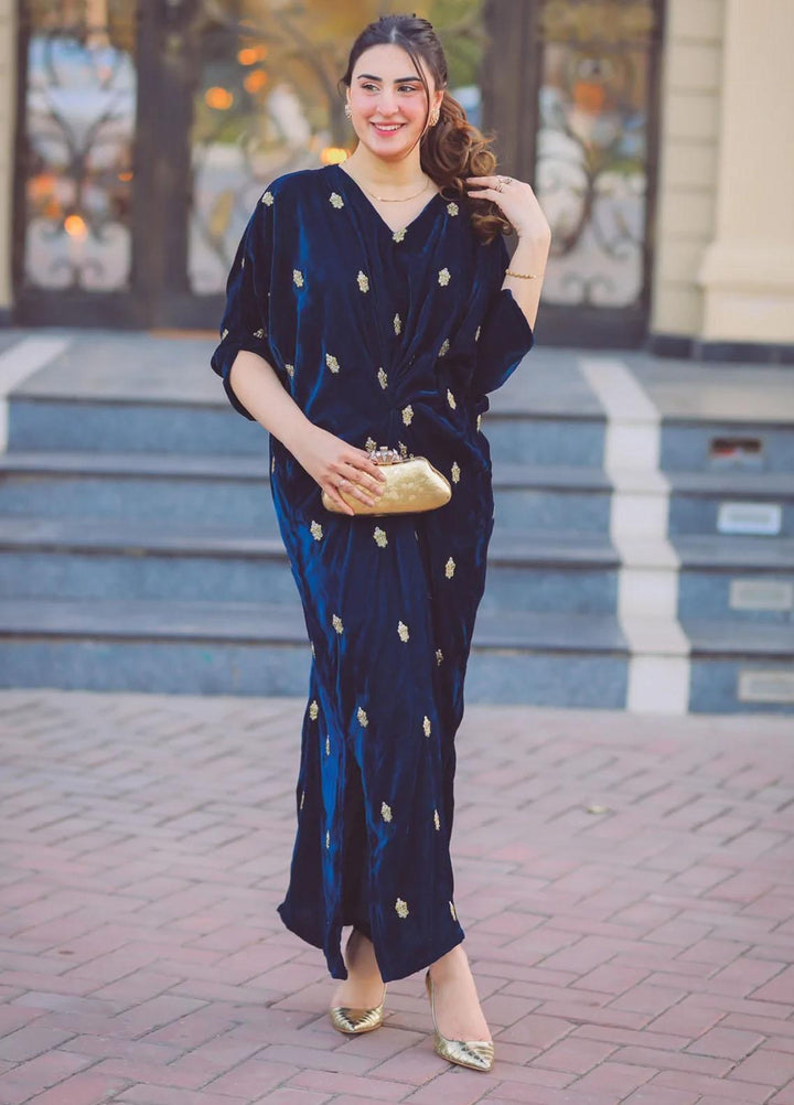 Naayas Pret  Velvet Kaftan NA22ELV TEAL MOOSE