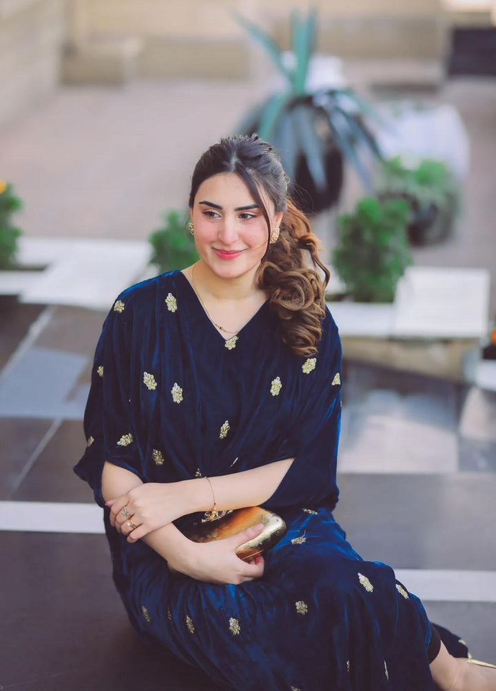 Naayas Pret  Velvet Kaftan NA22ELV TEAL MOOSE