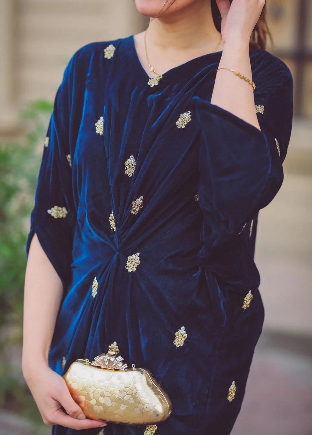 Naayas Pret  Velvet Kaftan NA22ELV TEAL MOOSE