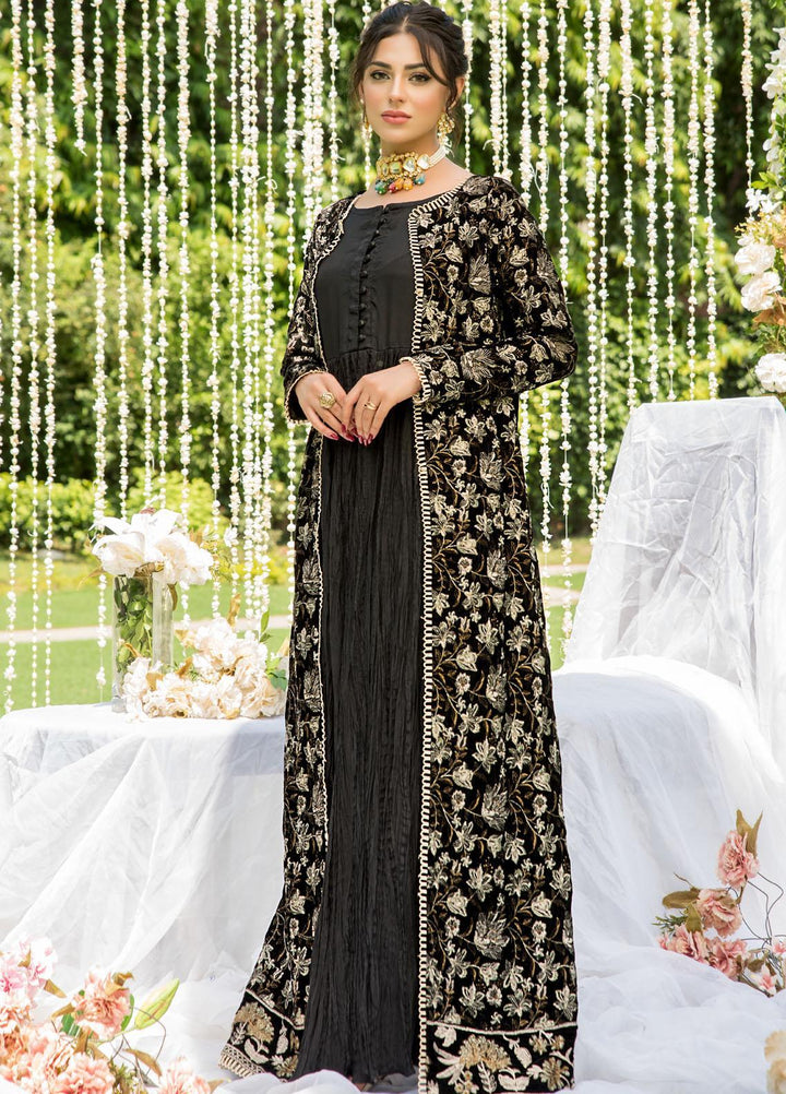 Naayas Luxury Pret  Velvet Jacket NA22ELV Black Daimond