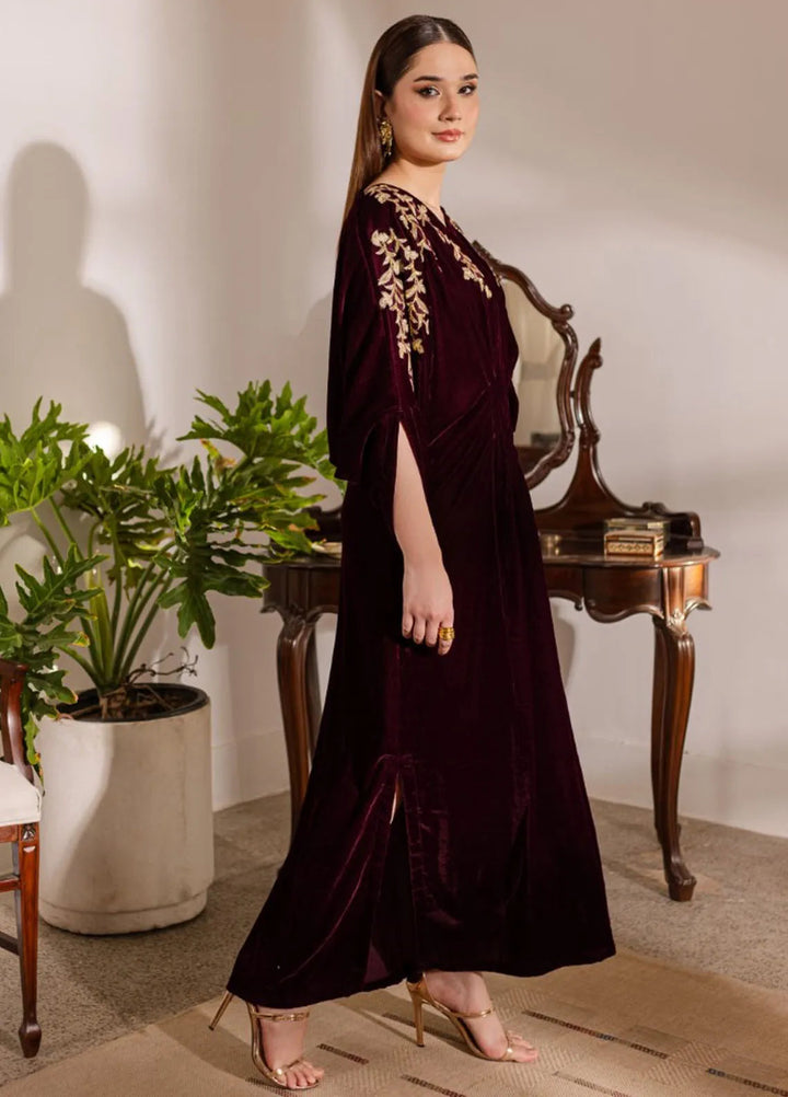 Naayas Luxury Pret Embroidered Velvet Kaftan Anamika