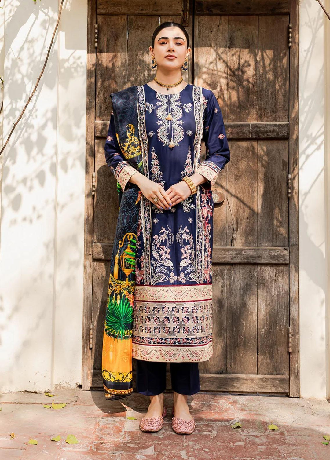 Naayas Embroidered Lawn Suits Unstitched 3 Piece NS23E Elmas - Eid Collection