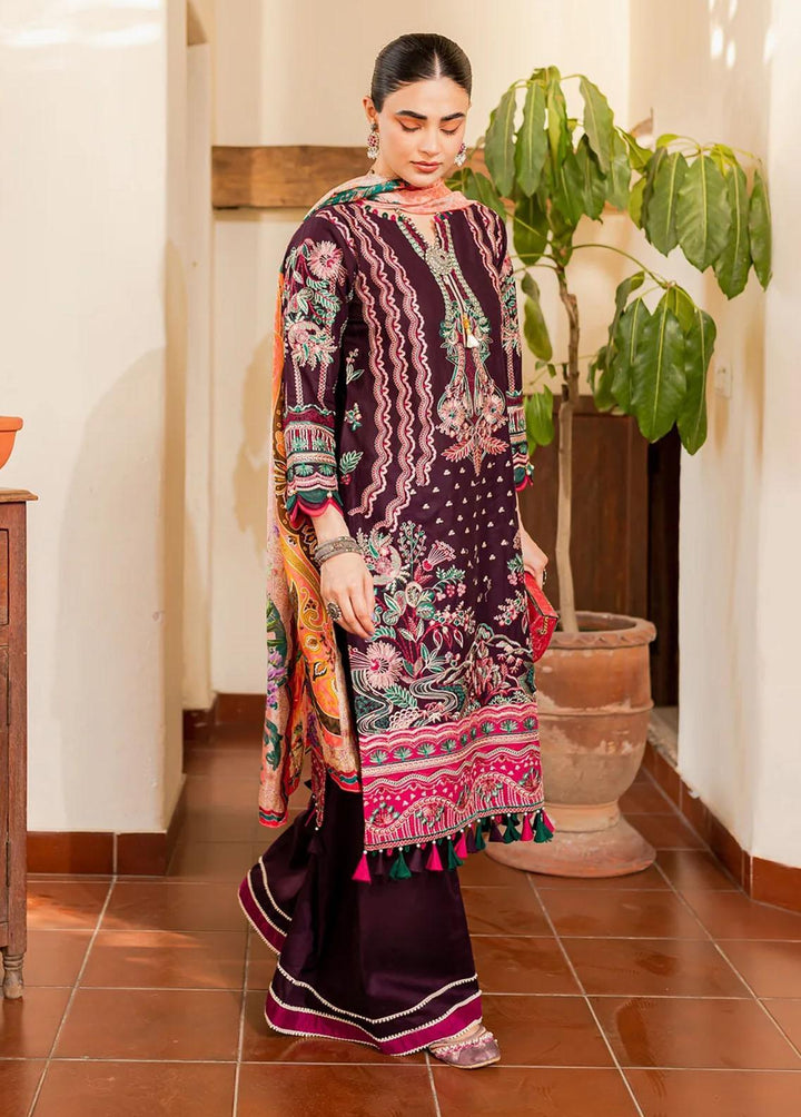 Naayas Embroidered Lawn Suits Unstitched 3 Piece NS23E Marakech Purple - Eid Collection