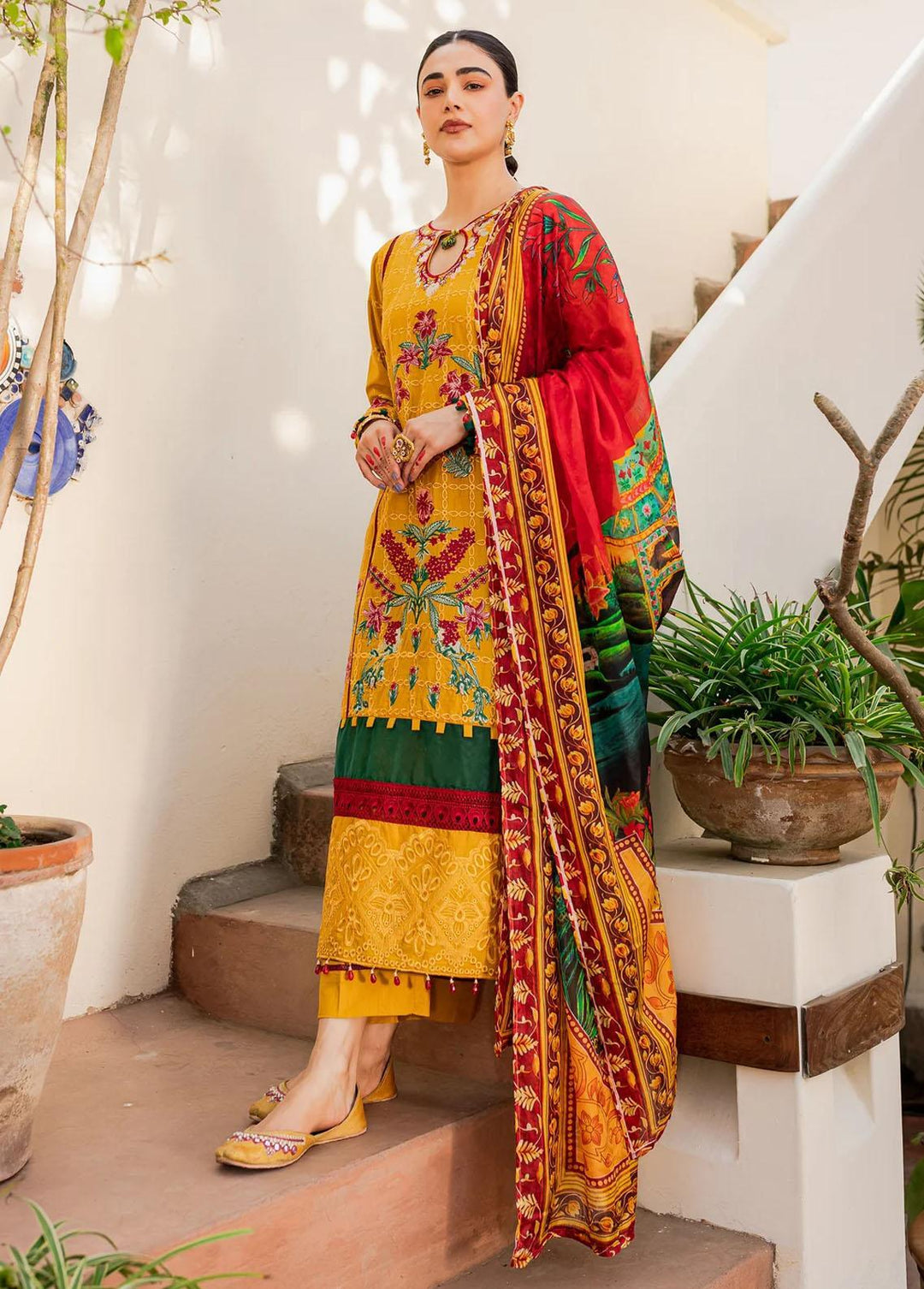 Naayas Embroidered Lawn Suits Unstitched 3 Piece NS23E Verow - Eid Collection