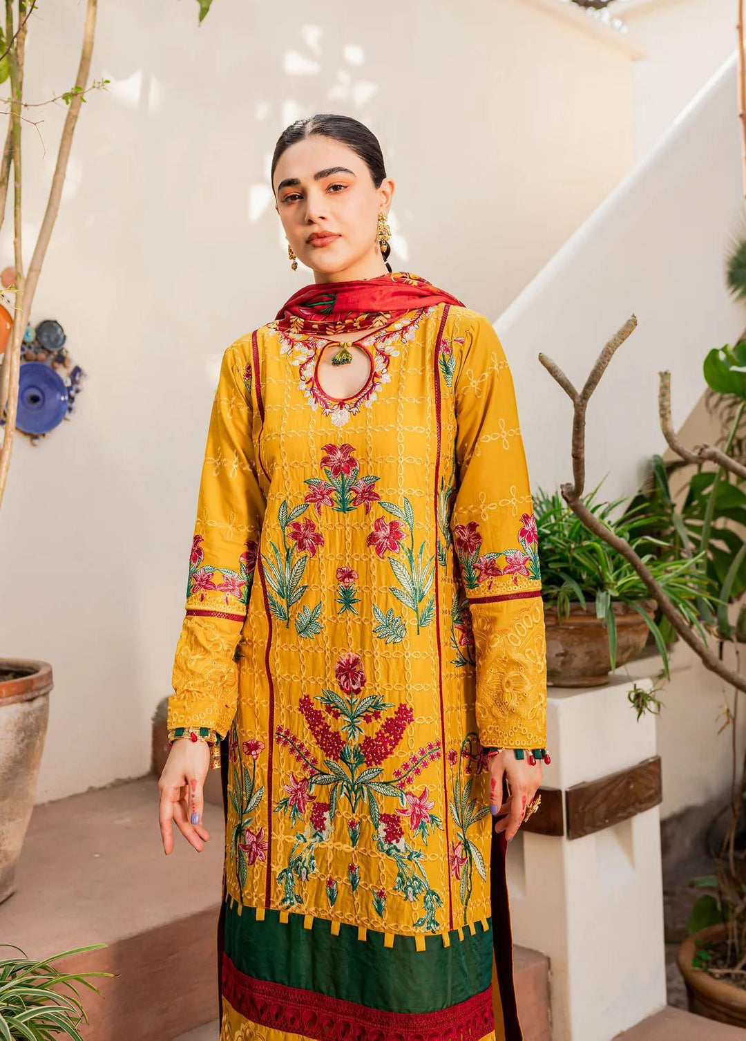 Naayas Embroidered Lawn Suits Unstitched 3 Piece NS23E Verow - Eid Collection
