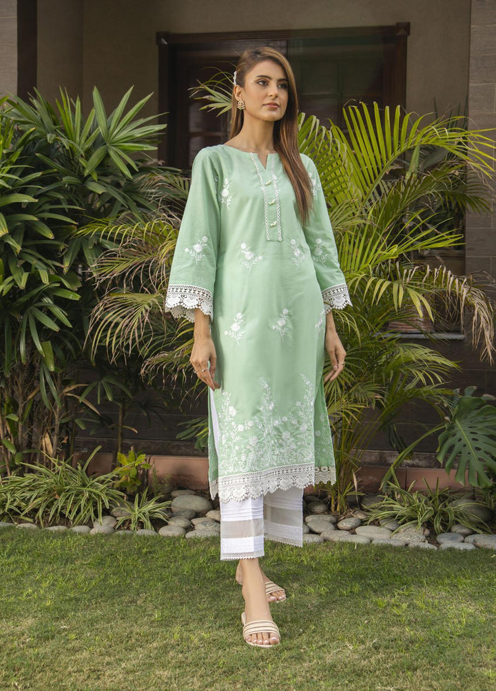 Naaz Couture Luxury Pret Embroidered Lawn Kurta NC23LL Mint Green