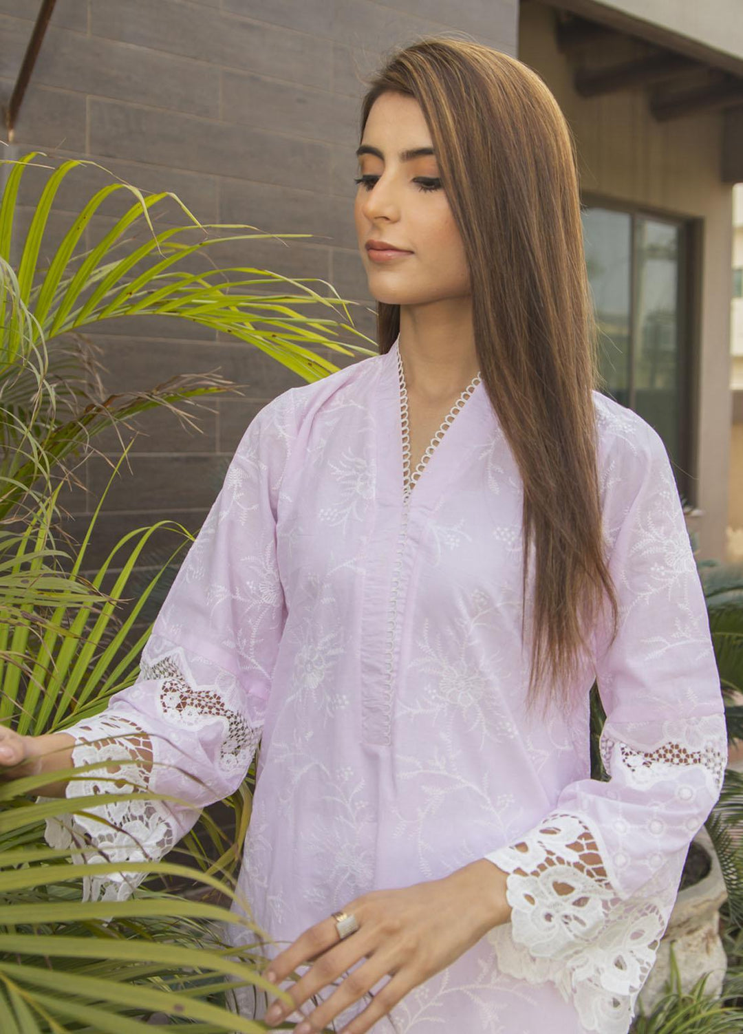 Naaz Couture Luxury Pret Embroidered Lawn Kurta NC23LL Baby Pink