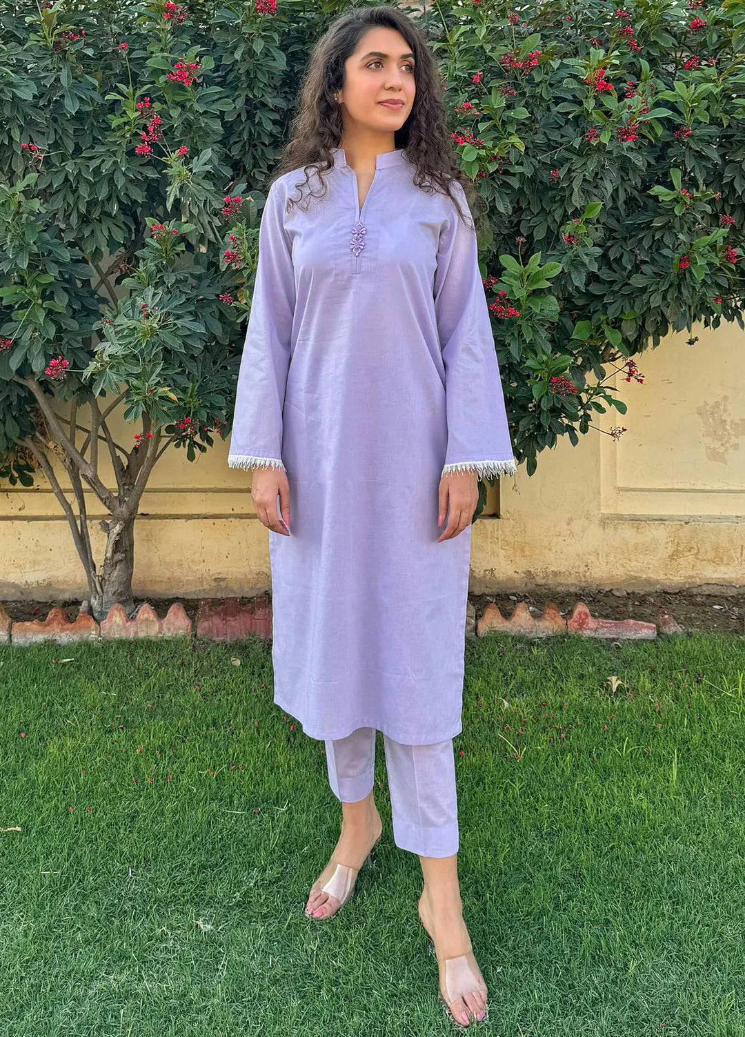 Naaz Couture Pret Casual Lawn 2 Piece Suit Lilac