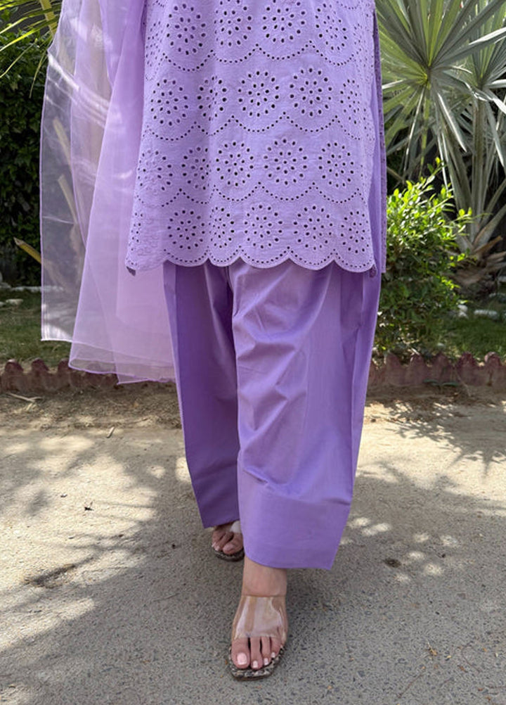 Naaz Couture Pret Embroidered Lawn  3 Piece Suit Farshi Chikankari- Lilac