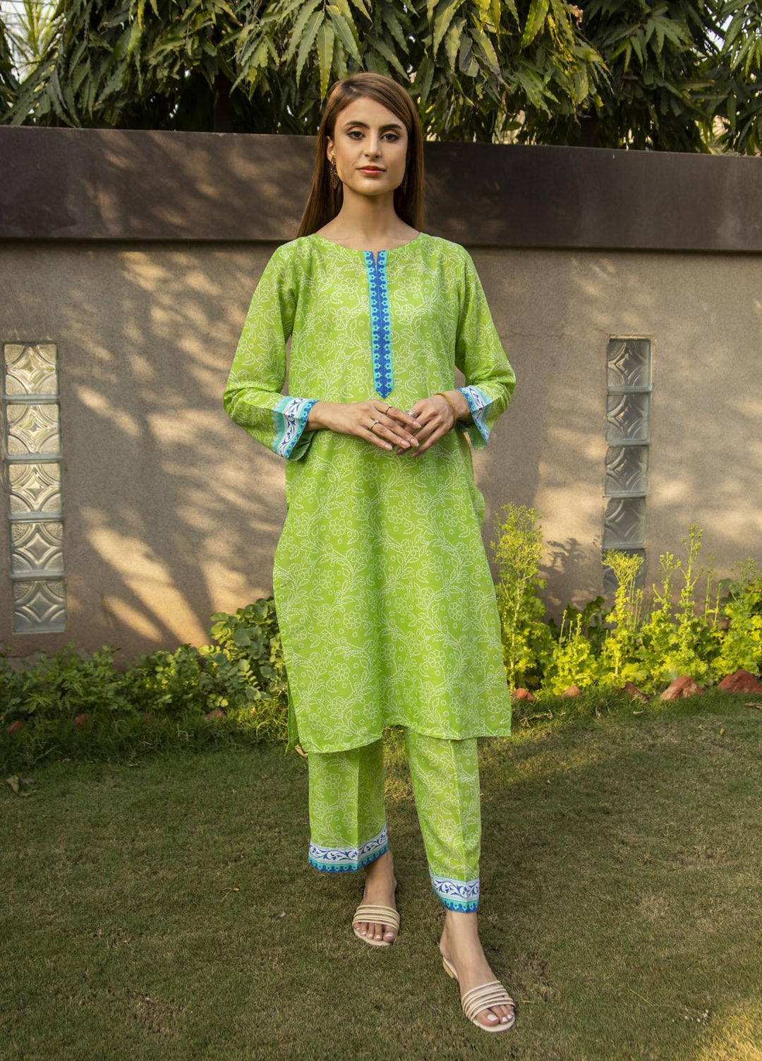 Naaz Couture Casual Pret  Lawn 2 Piece Suit NC23FP Green Chunri