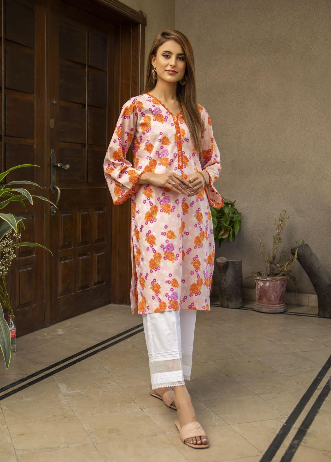 Naaz Couture Casual Pret  Lawn Shirt NC23FP Orange
