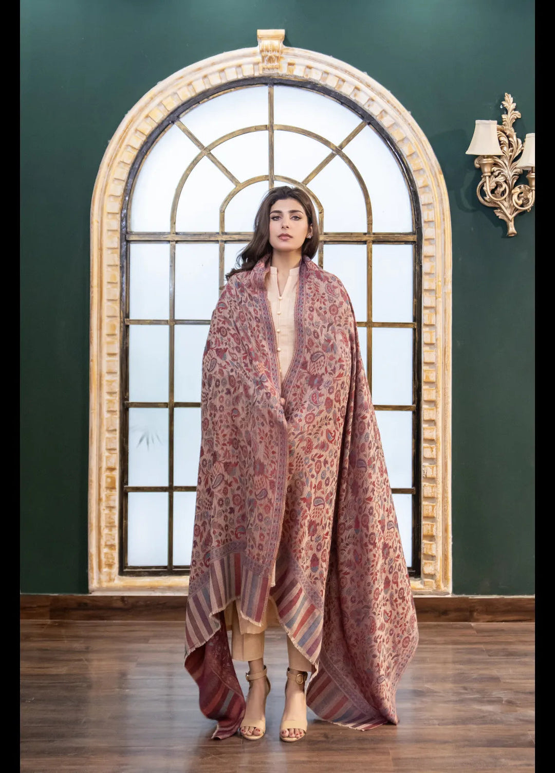Naaz Couture Printed Wool Shawl Print Pashmina Jamawar