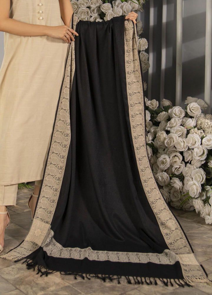 Naaz Couture   Black Jacquard Wool Shawl - Winter Shawls