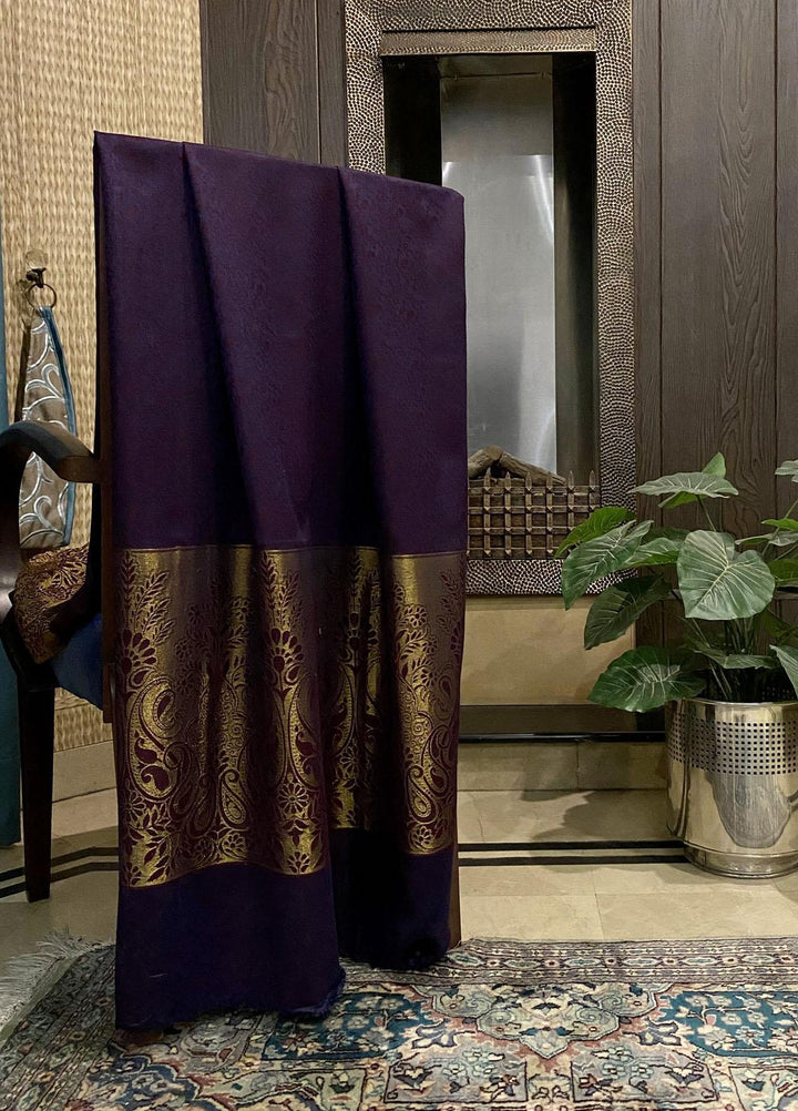 Naaz Couture  Wool  Shawls Plum Wool Zari-06 - Winter Wool Shawls