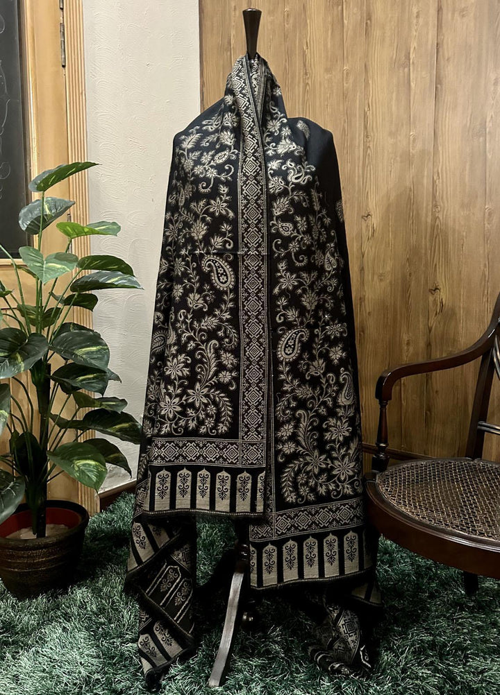 Naaz Couture   Black Pure Turkish Wool Shawl - Winter Shawls