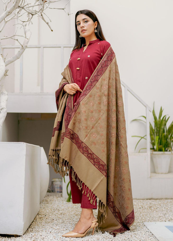 Naaz Couture Embroidered Wool  Shawl 28-Jacquard Acrylic - Winter Wool Shawls
