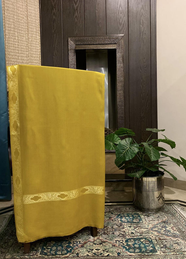 Naaz Couture Zari-34 Mustard Wool Pashmina Shawl - Winter Wool Shawls