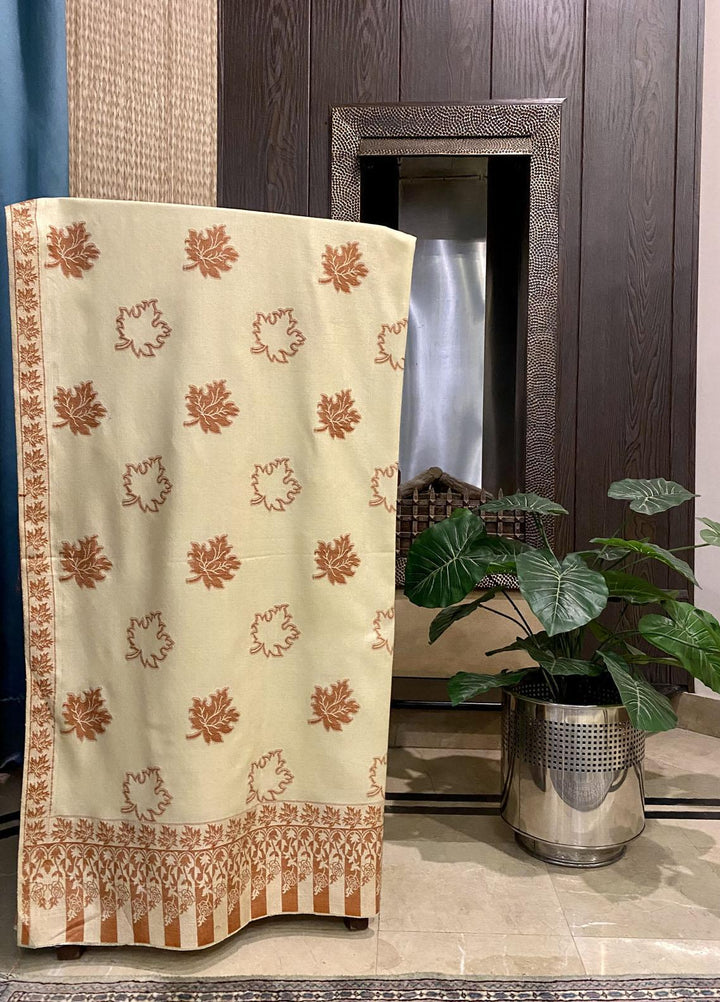 Naaz Couture  Wool  Shawls Zari-14 Beige Turkish Wool - Winter Wool Shawls