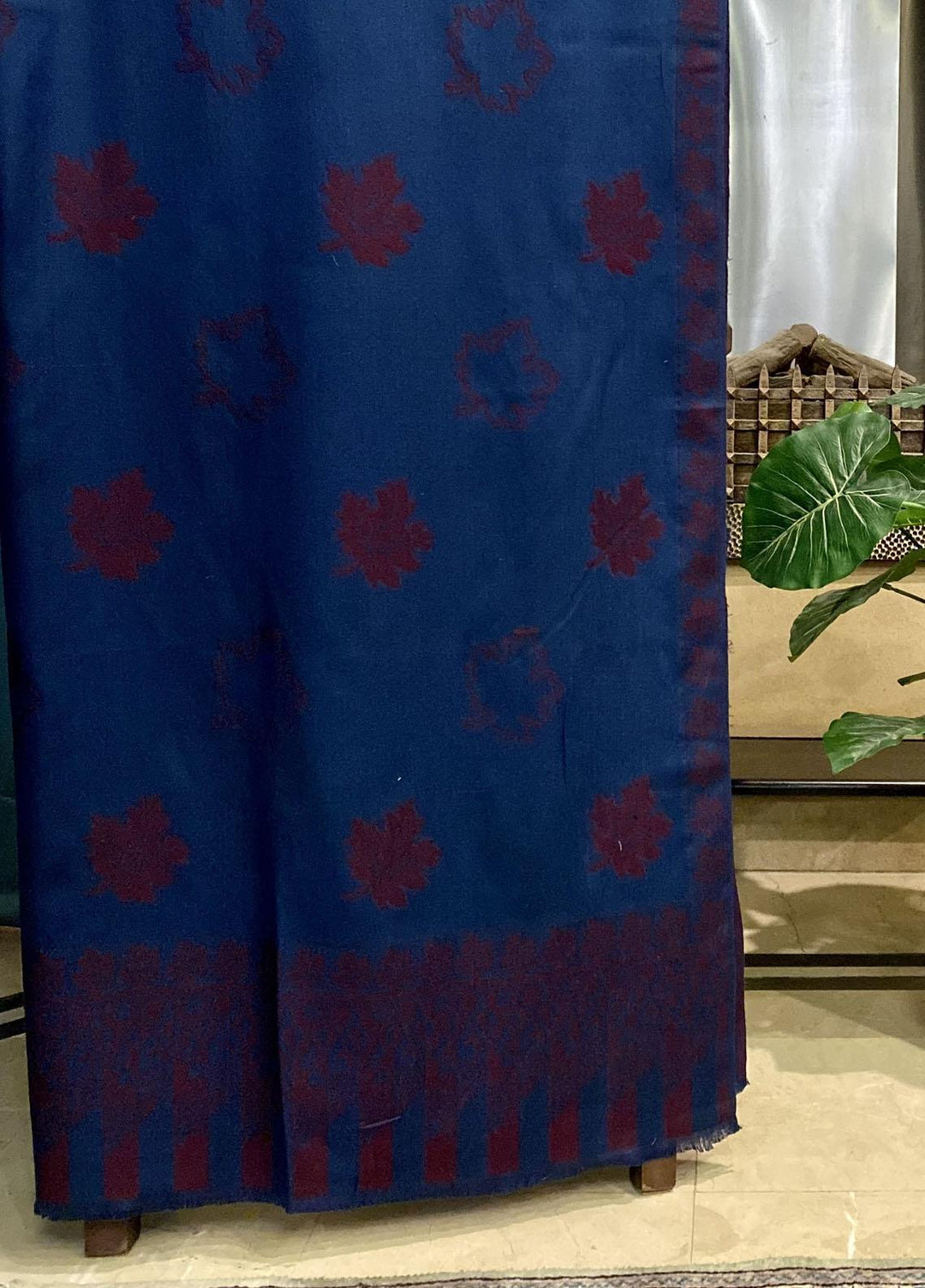 Naaz Couture  Wool  Shawls Zari-15 Teal Blue Turkish Wool-1 - Winter Wool Shawls