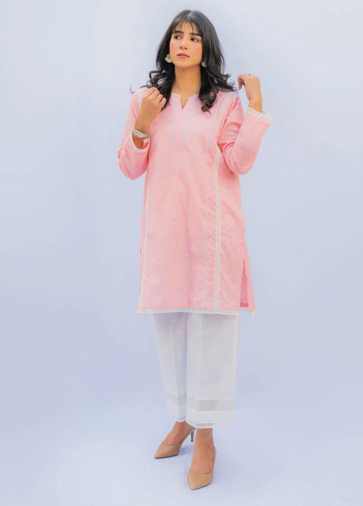 Naaz Couture Pret Casual Lawn Kurti NC22NK Peach Chikankari Shirt