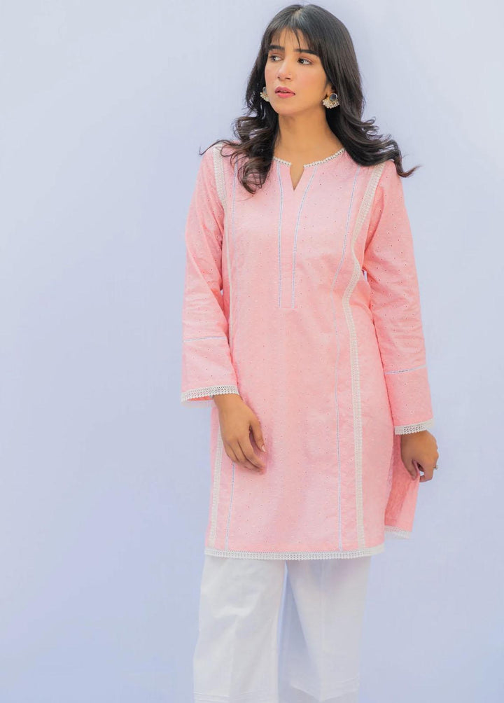 Naaz Couture Pret Casual Lawn Kurti NC22NK Peach Chikankari Shirt