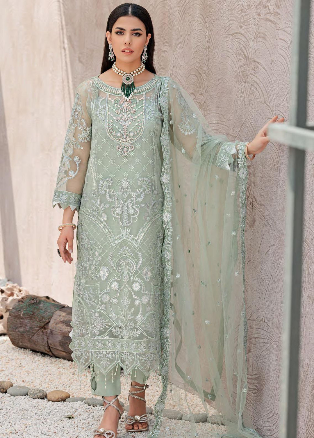 Nafasat By Emaan Adeel Embroidered Organza Suits Unstitched 3 Piece EA22N NF-07 - Formal Collection