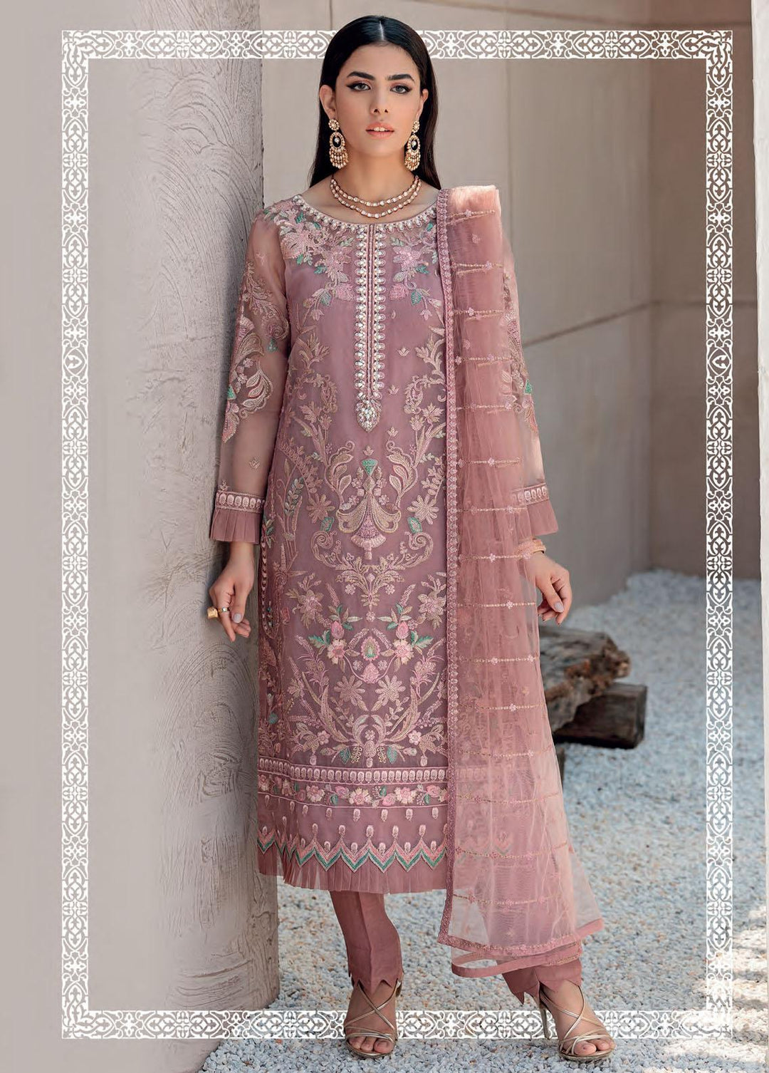 Nafasat By Emaan Adeel Embroidered Organza Suits Unstitched 3 Piece EA22N NF-08 - Formal Collection