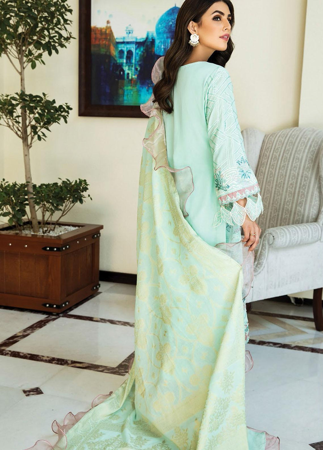 Nafasat by House of Nawab Embroidered Lawn Suits Unstitched 3 Piece HON21NF 05 RAIFAH - Luxury Collection