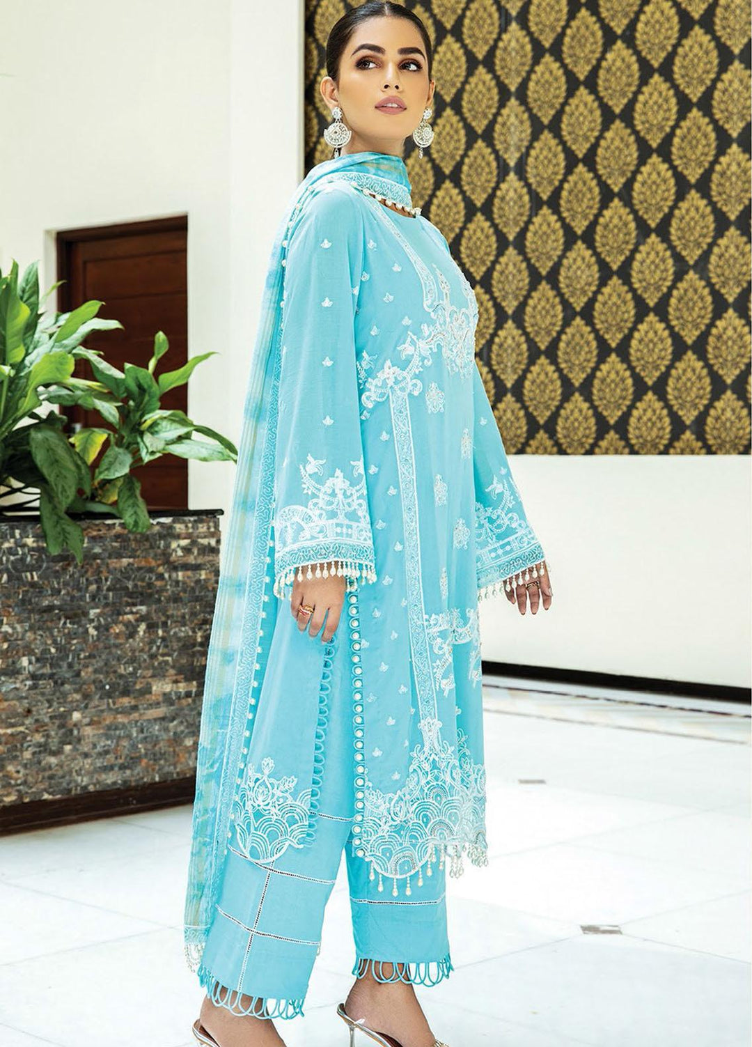 Nafasat by House of Nawab Embroidered Lawn Suits Unstitched 3 Piece HON21NF 07 MIRAAL - Luxury Collection