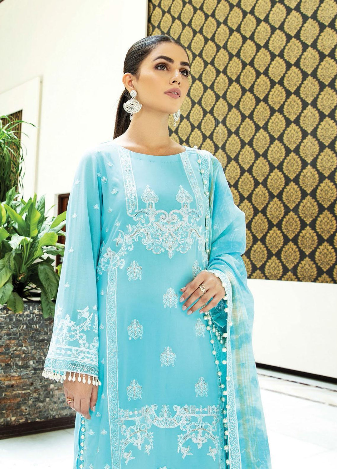 Nafasat by House of Nawab Embroidered Lawn Suits Unstitched 3 Piece HON21NF 07 MIRAAL - Luxury Collection