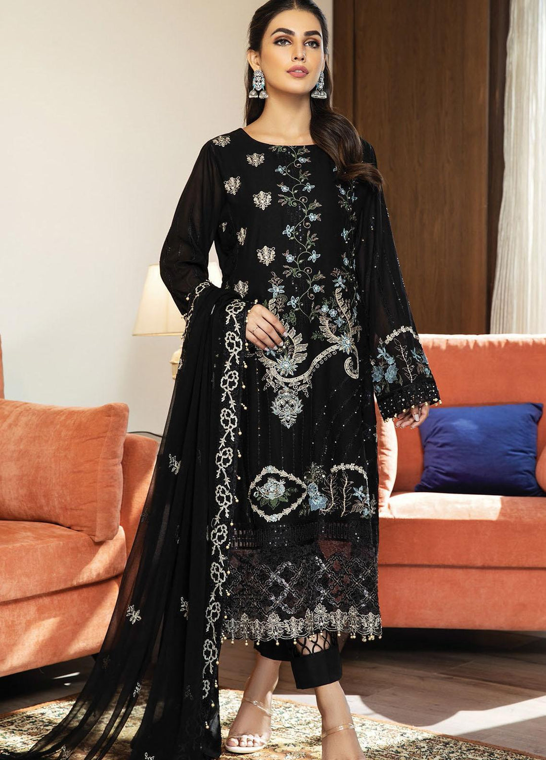 Nafasat by House of Nawab Embroidered Lawn Suits Unstitched 3 Piece HON21NF 08 KAIF - Luxury Collection