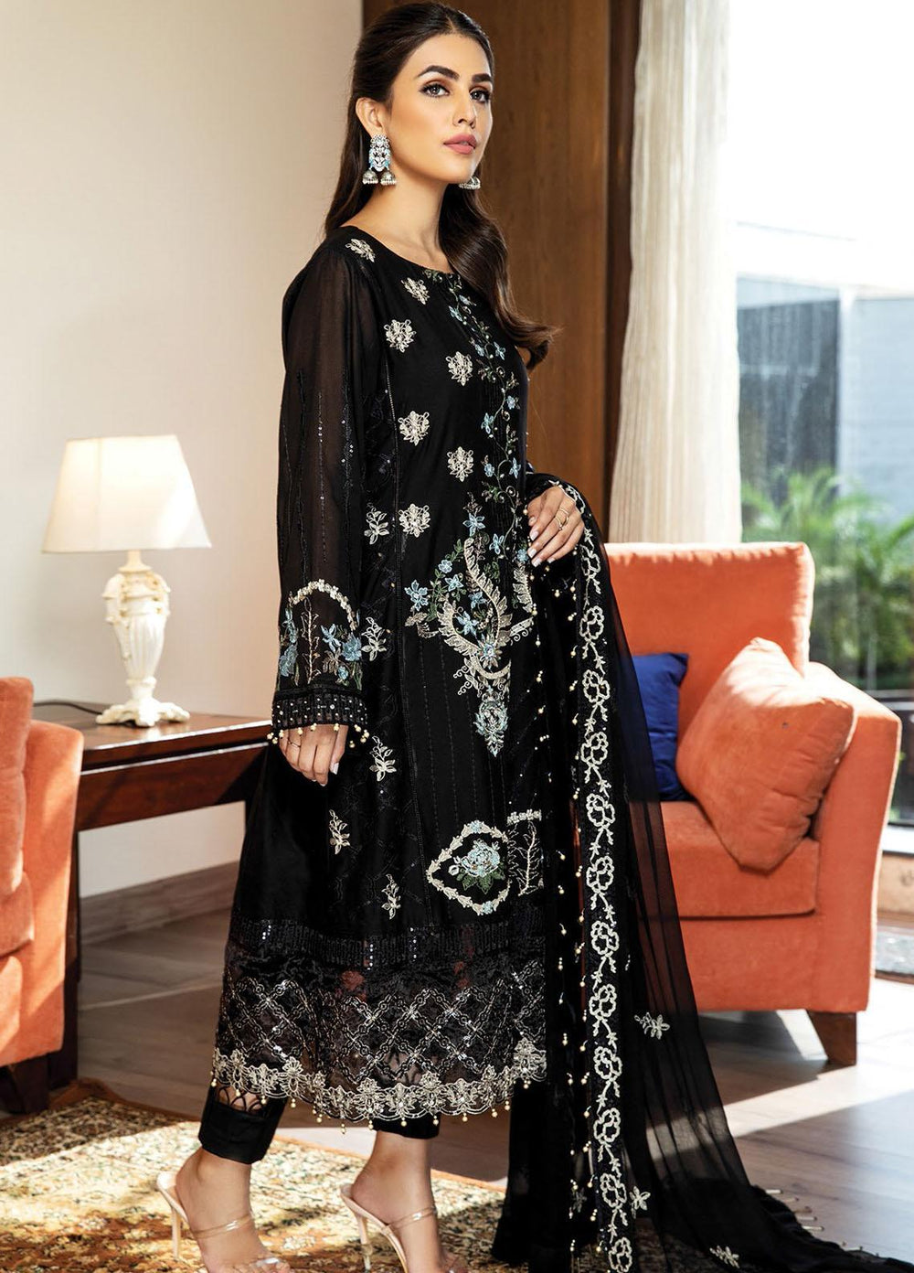Nafasat by House of Nawab Embroidered Lawn Suits Unstitched 3 Piece HON21NF 08 KAIF - Luxury Collection