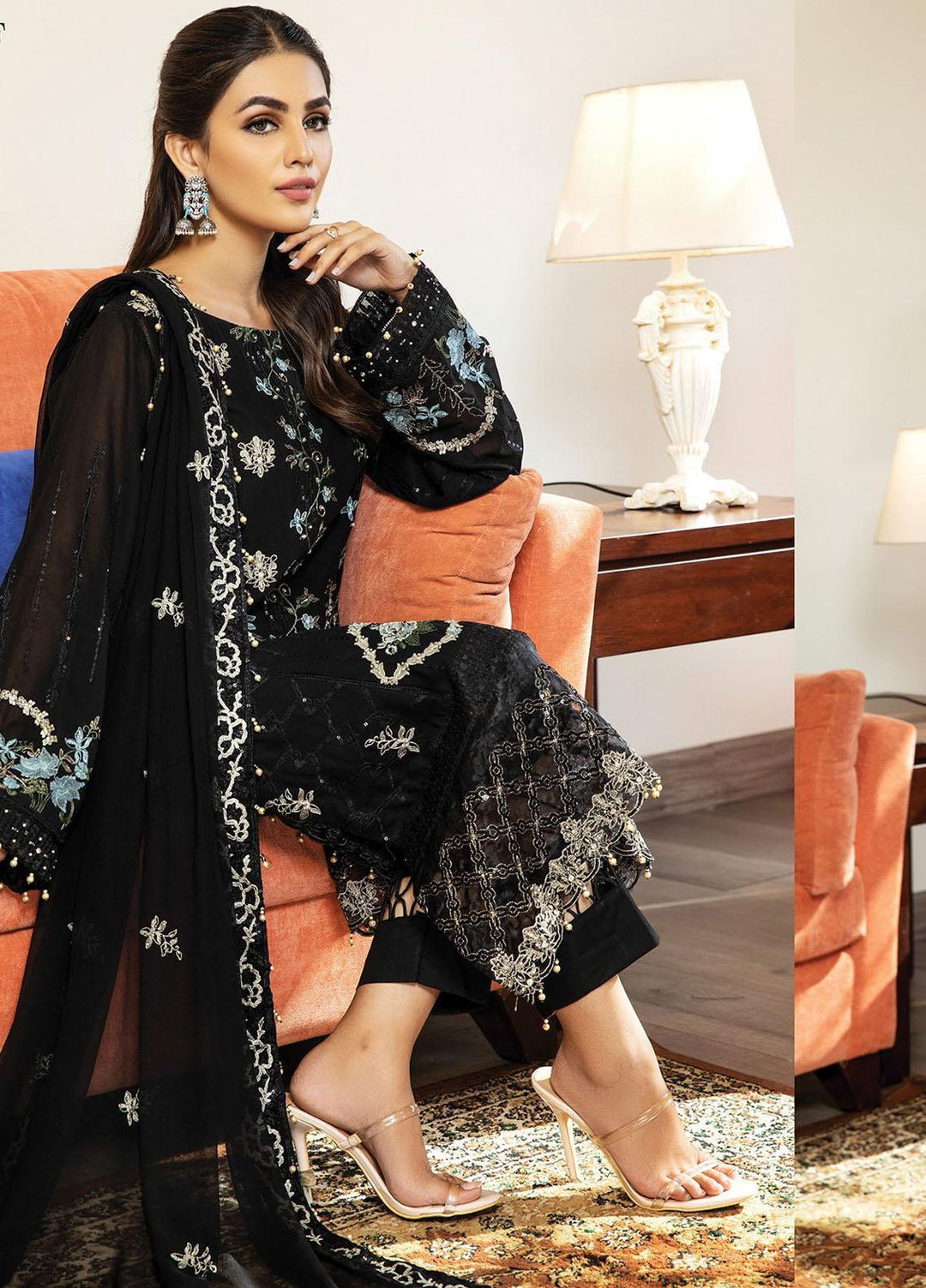 Nafasat by House of Nawab Embroidered Lawn Suits Unstitched 3 Piece HON21NF 08 KAIF - Luxury Collection