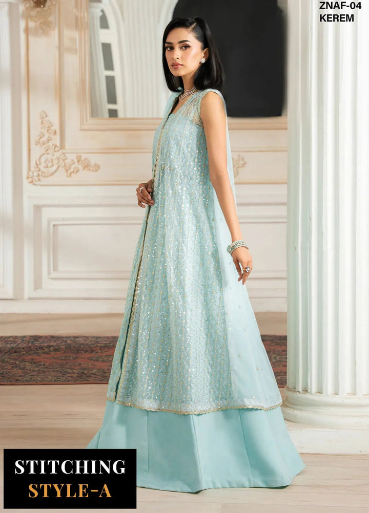 Nafees by Zarif Embroidered Net Suit Unstitched 3 Piece ZR25UF ZNAF-04 Kerem - Formals Collection